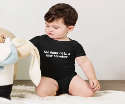 The Gang Gets a New Member Baby short sleeve one piece